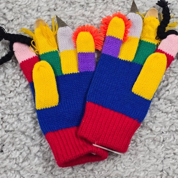 Vintage Wizard of OZ Kids Gloves Finger‎ Puppets Knit 80s - Picture 3 of 5